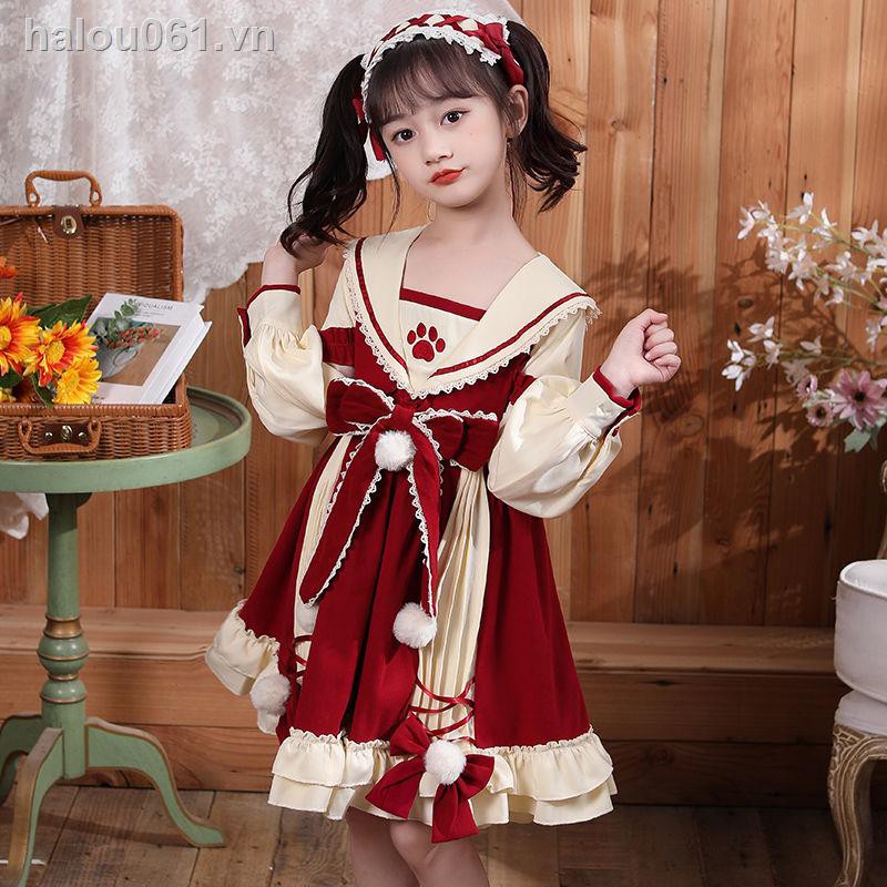 Đầm Công Chúa Kiểu Lolita Thời Trang Thu Đông 2021 Cho Bé Gái