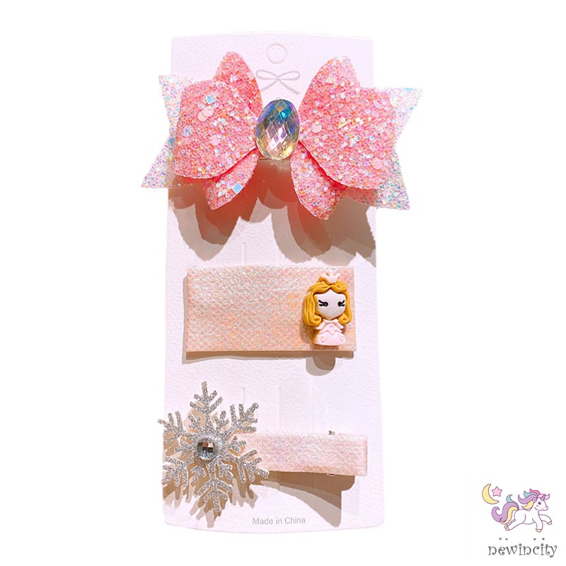 Set 3 Kẹp Tóc Hình Nơ Xinh Xắn Cho Bé Gái