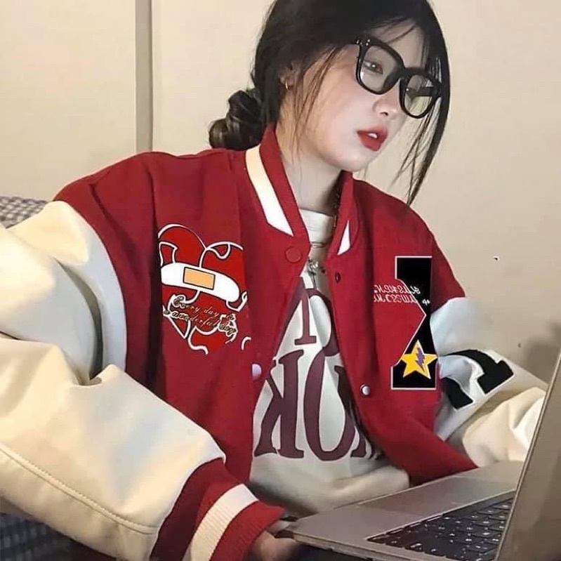 ÁO BOMBER - ÁO BÓNG CHÀY TAY DA UNISEX MẪU MỚI 2021 HIPHOP