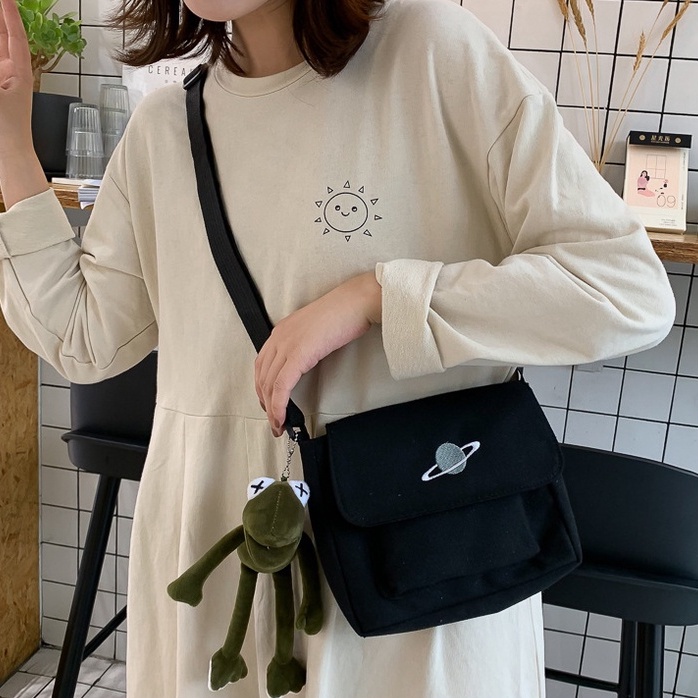 Túi đeo vai ENVIROSAX vải canvas sức chứa lớn phong cách Harajuku thời trang