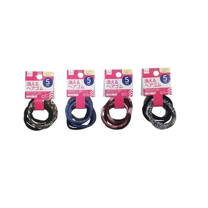 Daiso Bộ 5 Dây thun cột tóc đủ màu có thể giặt được