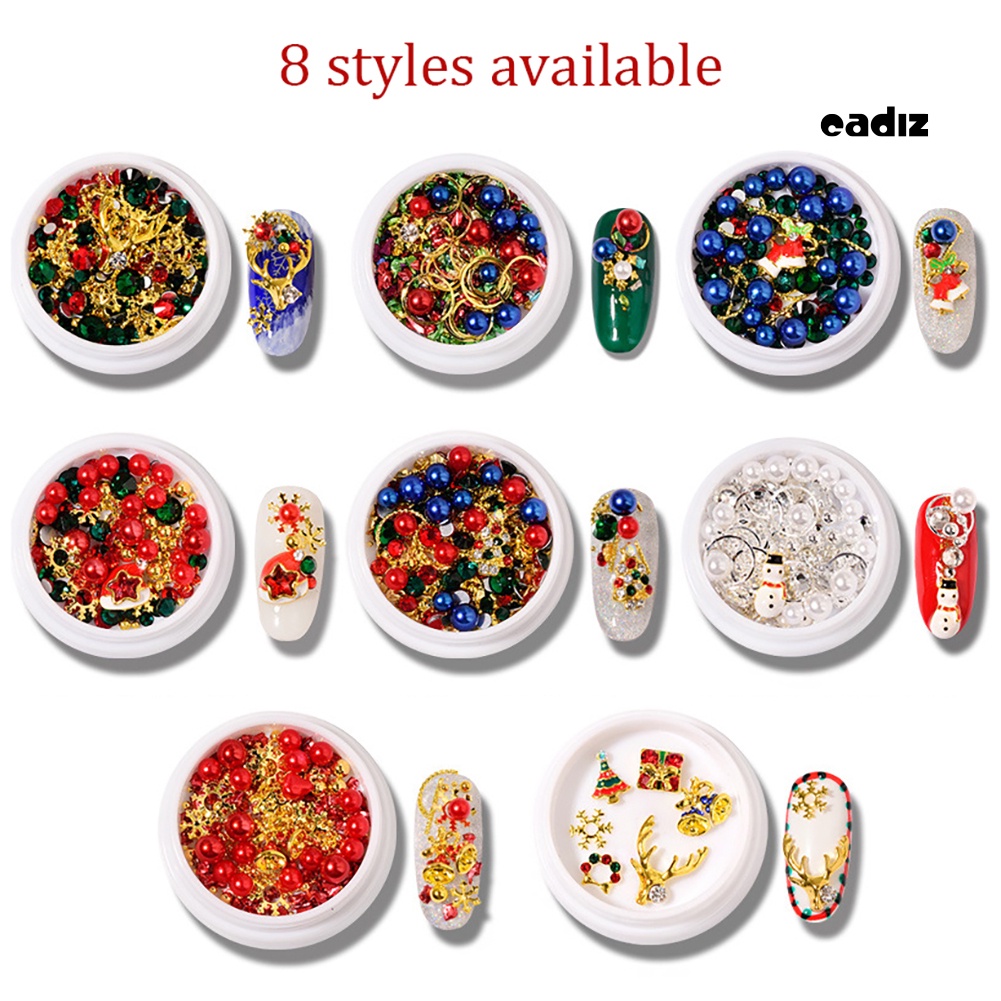 Hộp Phụ Kiện Đinh Tán Hình Bông Tuyết Trang Trí Móng Tay