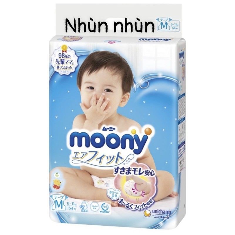 (Tiêu chuẩn)Tã dán/tã quần Moony Nb90/S84/M64/L54/M58/L44/Xl38