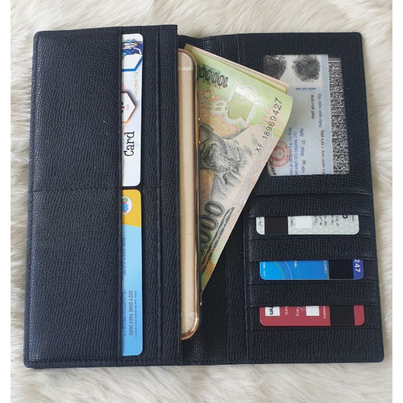 Ví da thật dáng gấp đứng