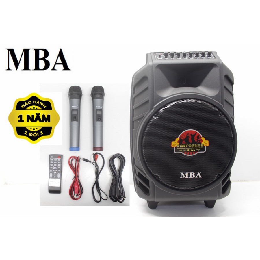 Loa kéo Karaoke 3 Tấc MBA - Tặng kèm 02 Micro không dây cao cấp