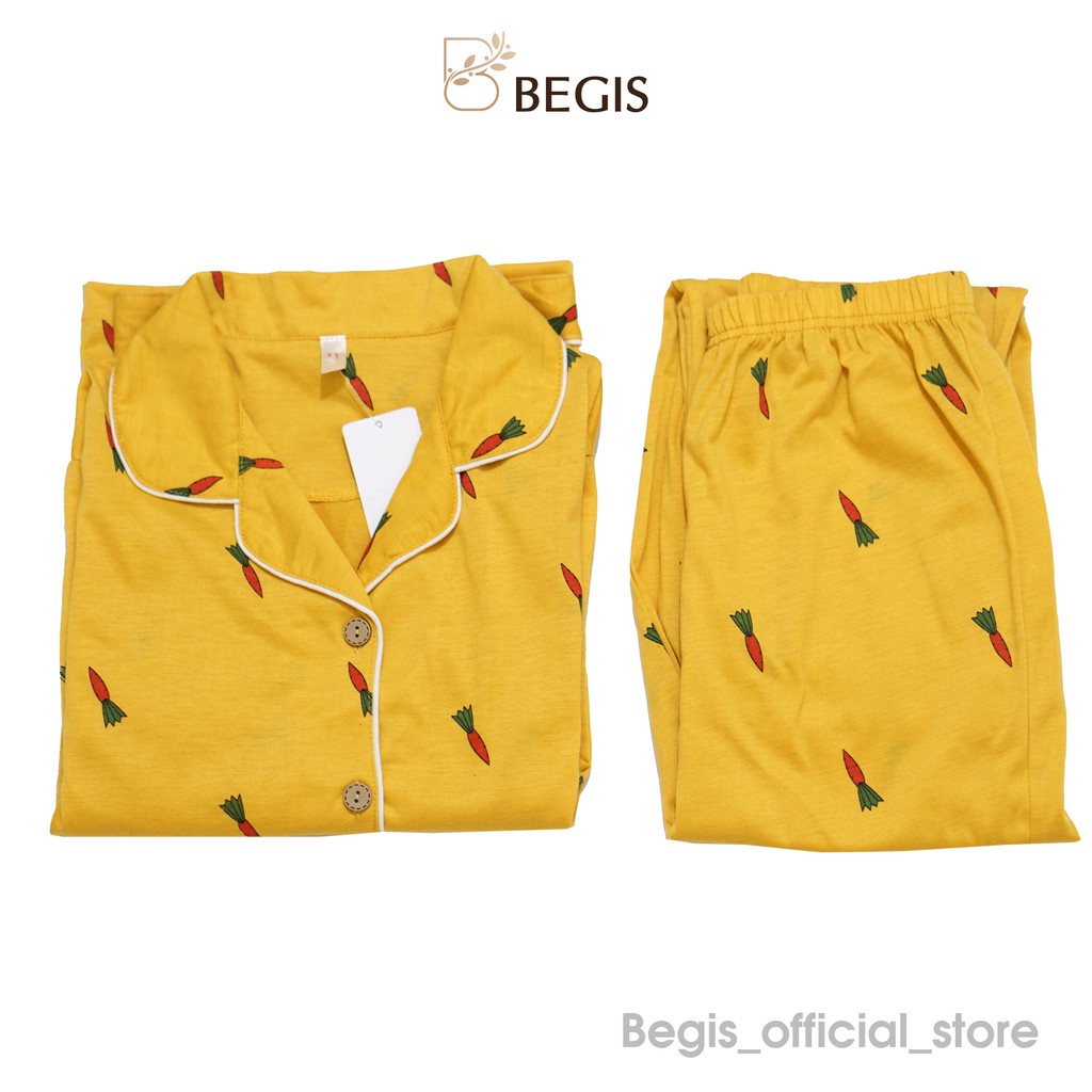 Bộ pyjama dài tay cao cấp đồ ngủ mặc nhà chất liệu vải thô hoạ tiết dễ thương CTDD03