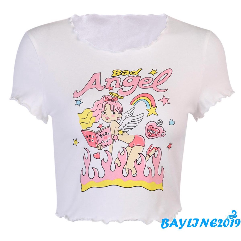 Áo Croptop Ngắn Tay Thời Trang Mùa Hè Cho Nữ