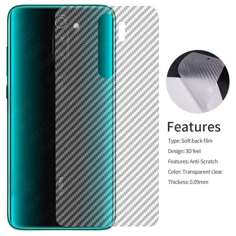 Miếng Dán Sợi Carbon 3d Bảo Vệ Mặt Sau Cho Xiaomi Redmi Note 9 8 7 Pro Max 9a 8a 7a 8t K20 K30 Pro