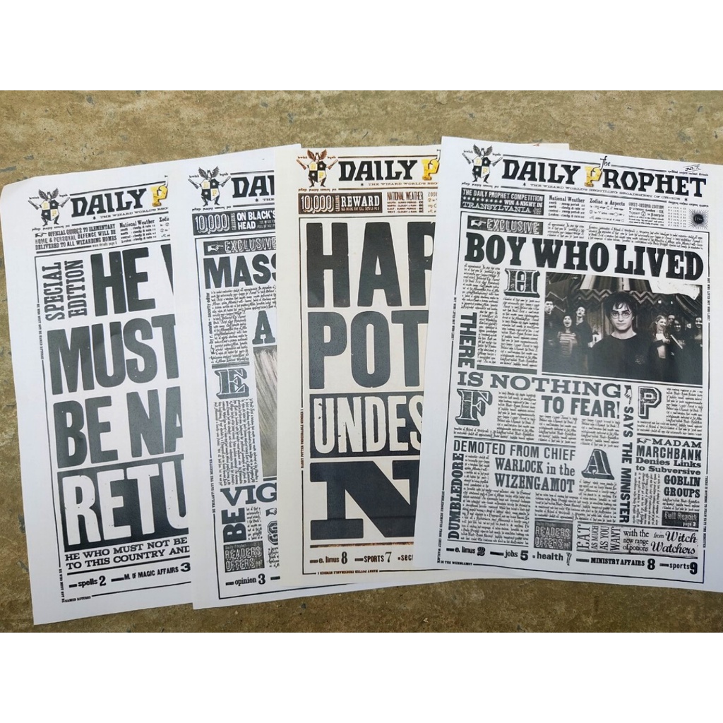 Combo 10 tờ Nhật Báo Tiên Tri trong Harry Potter