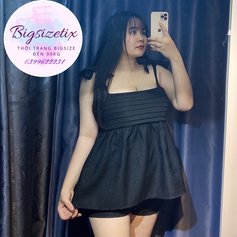 BIGSIZE Sét áo babydoll hai dây xinh xắn bigsize 50-90kg mẫu chụp thật 100%