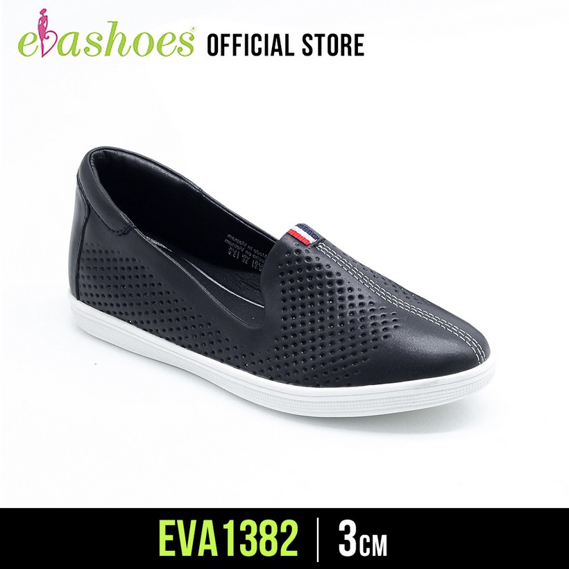 Giày Cao Gót Nữ Slipon Da Tổng Hợp Đế Độn 3Cm Evashoes - EVA01382