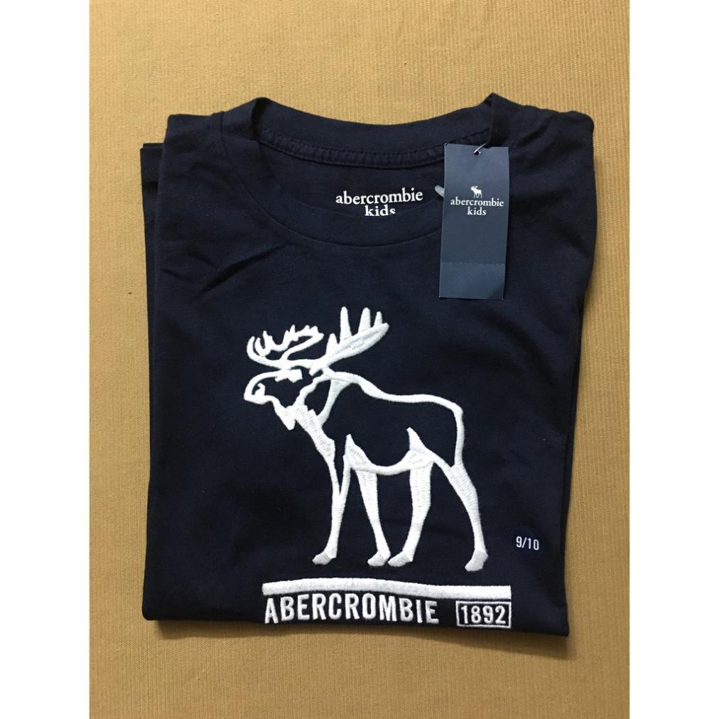 Áo thun trẻ em 9-10 tuổi tay ngắn cổ tròn màu đen size 10 hiệu Abercrombie kids hàng mỹ