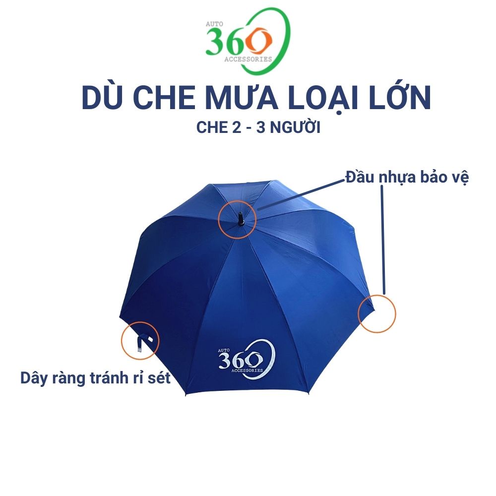 Dù che mưa dù che nắng 360 cầm tay loại lớn che 2-3 người khung kèo Poly không rỉ sét
