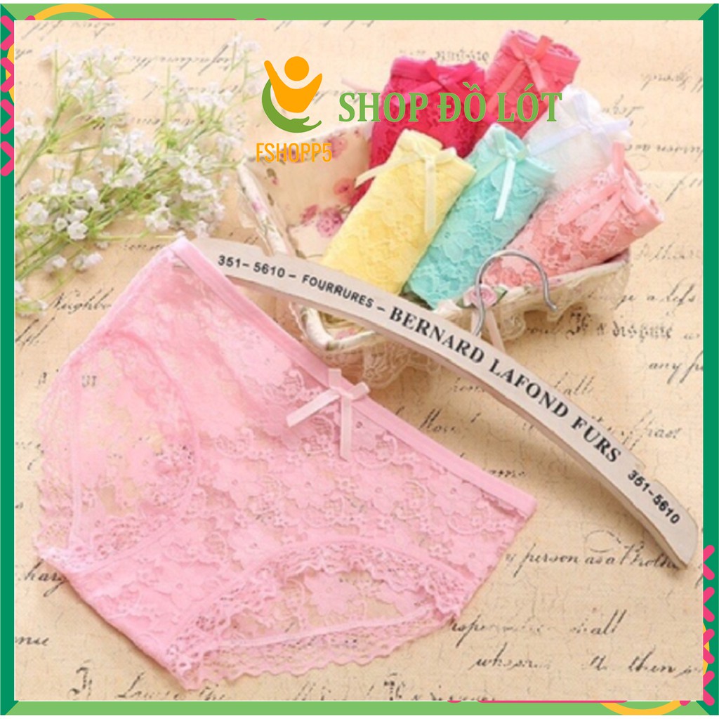 COMBO 5 Quần lót ren sexy đính nơ mỏng kháng khuẩn xuất nhật LOTNU16