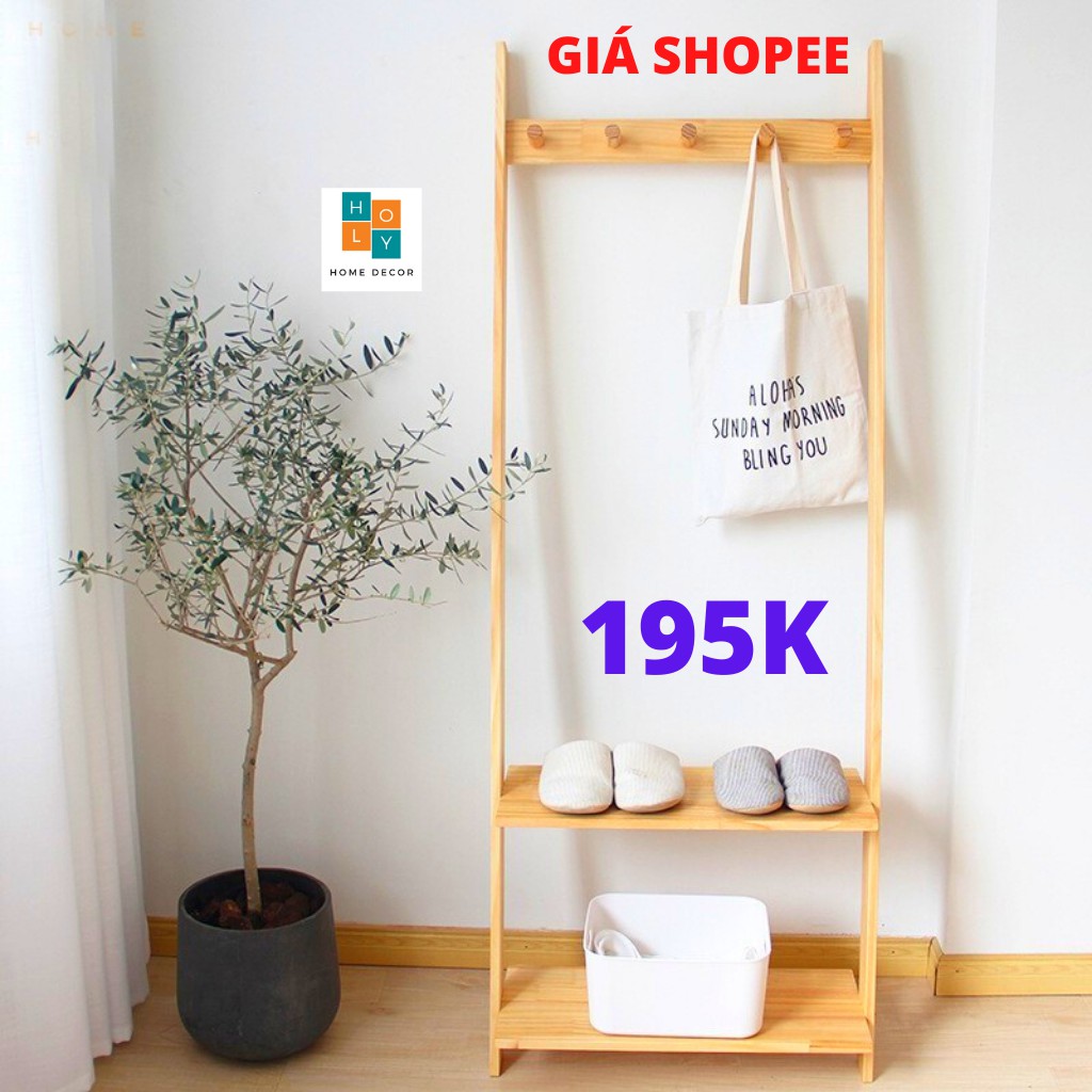 [ GIÁ SIÊU RẺ ] Kệ Treo Quần Áo - Phụ Kiện Chụp Hình Shop Thời Trang- Thang Gỗ Dựa Tường Treo Đồ