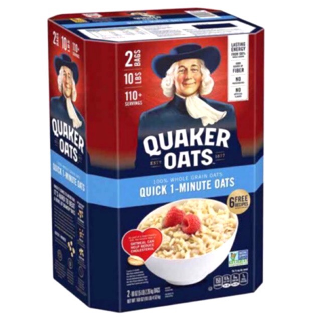 Yến mạch thùng Mỹ Quaker Oats 4.52kg (1 minute)