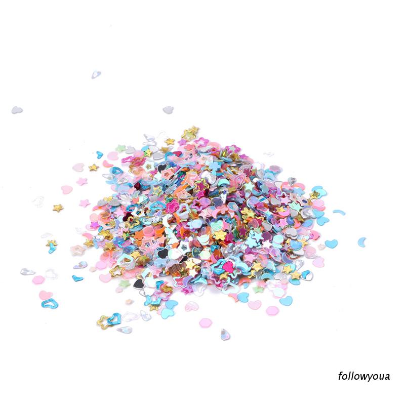 [Hàng mới về] Set 5000 phụ kiện đính móng trang trí nghệ thuật bằng nhựa lấp lánh hình trái tim/ngôi sao/bông hoa