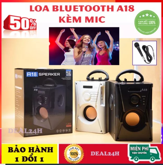 [TẶNG KÈM MIC] Loa Karaoke Bluetooth Công Suất Lớn CÓ MIC A17 - A18 - Công Nghệ Kết Nối Bluetooth 4.1
