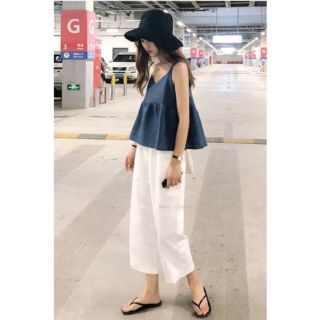 Quần culottes lửng khóa thật lưng chun