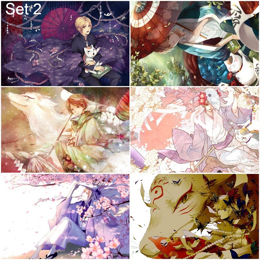 Bộ 6 Áp phích - Poster Anime Natsume's Book of Friends - Natsume Yuujinchou - Hữu nhân sổ  - A3,A4,A5