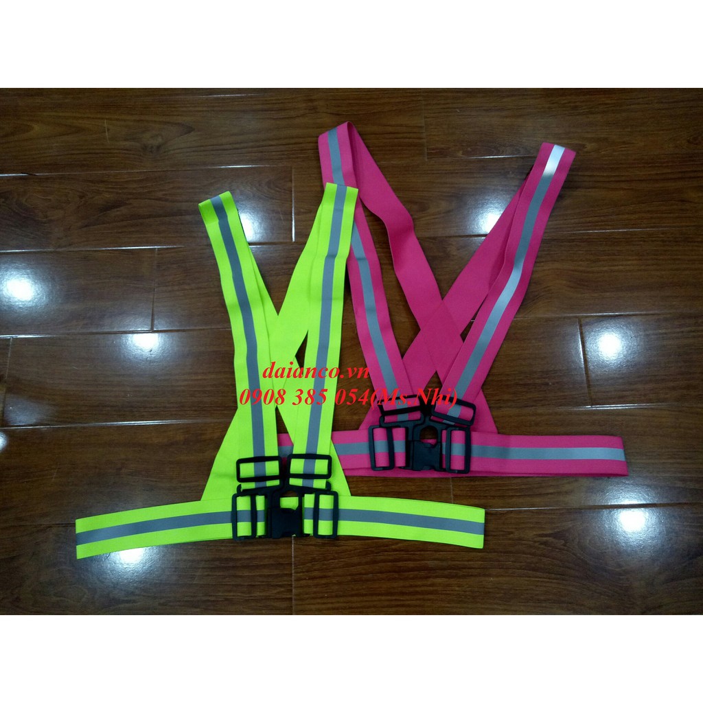 Combo 10 dây áo phản quang đi phượt- 2 màu xanh chuối hoặc hồng- Hình thật, hàng sẵn