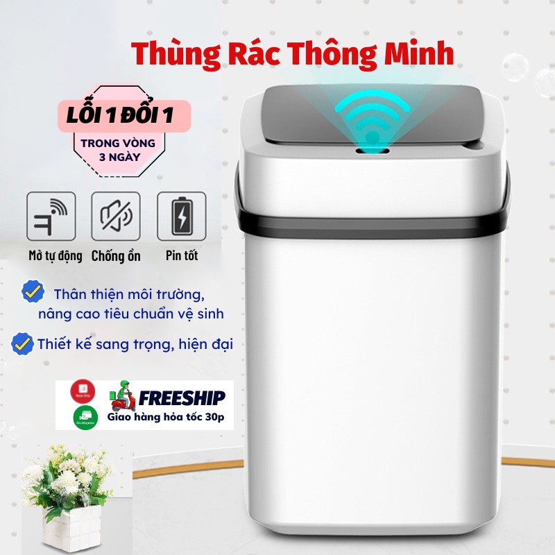 Thùng Rác Thùng Rác Thông Minh Cảm Ứng Tự Động Có Nắp Tiện Lợi Titan.st
