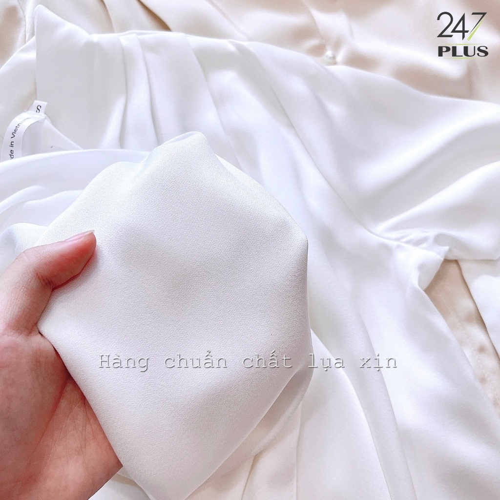 Áo Sơ Mi Lụa Cổ V Đính Ngọc