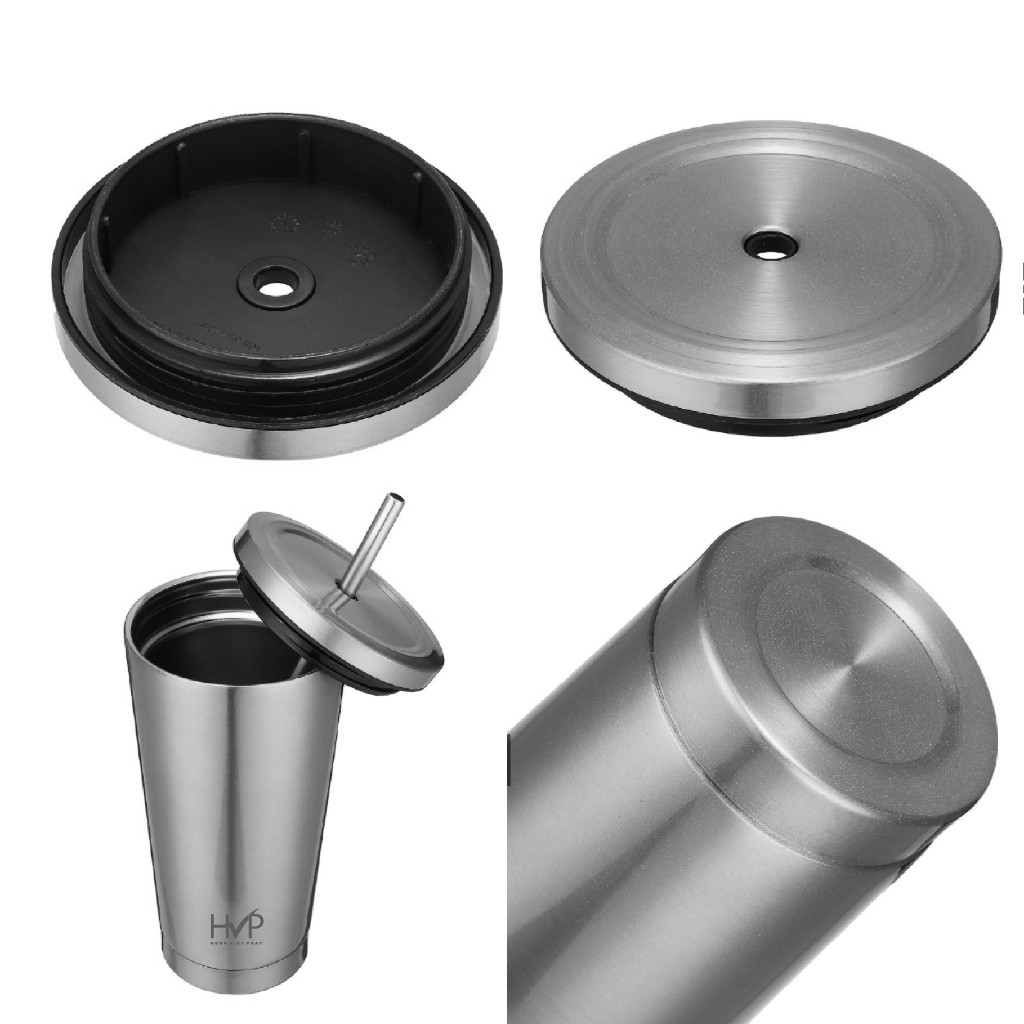 [Tặng ống hút] - Ly giữ nhiệt Oval HVP - Bình giữ nhiệt Oval HVP bằng inox 304  - Dung tích 500ml