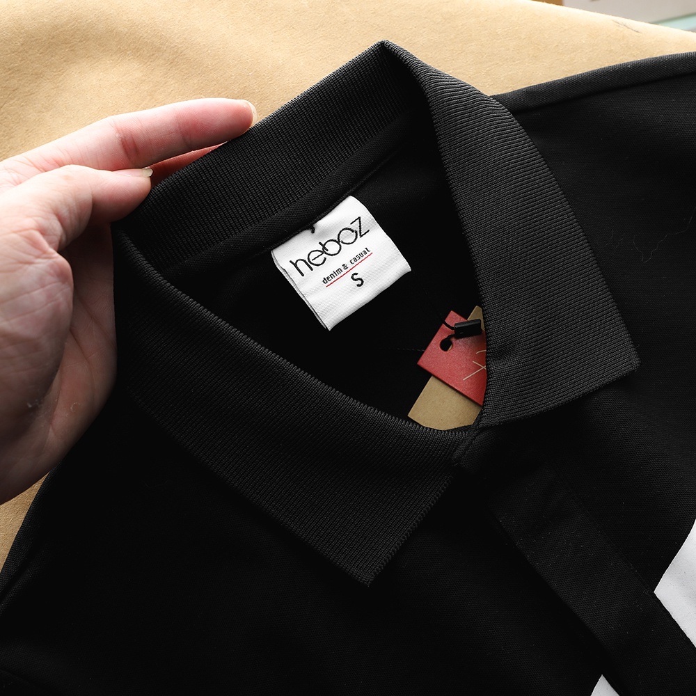 Áo thun nam có cổ, polo logo GREEN HEBOZ chất vải cotton 4 chiều in hình cao cấp - BLACK - 00001211