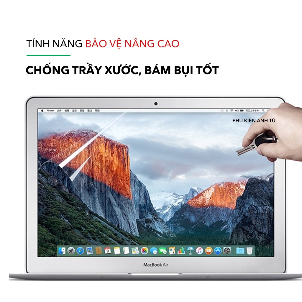 Miếng Dán Màn Hình HD dành cho Macbook đủ dòng - Loại có hộp, [TẶNG GIẤY LAU MÀN]