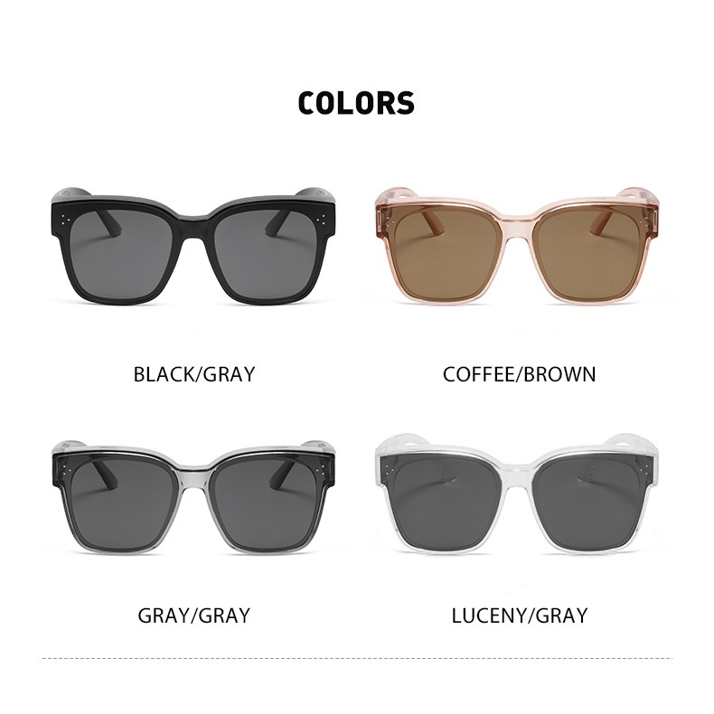 Kính Chống Nắng Phân Cực Chống Lóa Tròng Lớn Màu Đen Thời Trang Cho Nam Và Nữ