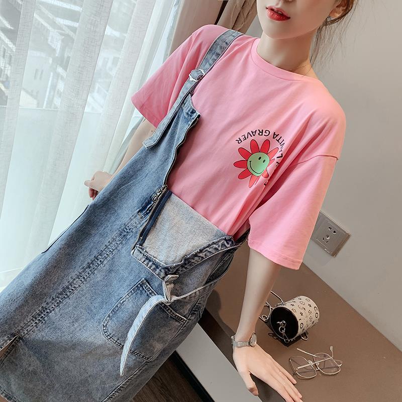 Đầm Yếm Denim Dáng Rộng Phong Cách Mori Hàn Quốc Thời Trang Mùa Hè Mới Cho Nữ
