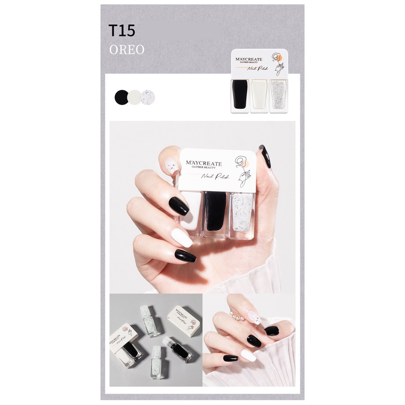 ( HOT )Set 3 Chai Sơn Móng Tay Maycreate Nail Polish 4g*3 Senabeauty