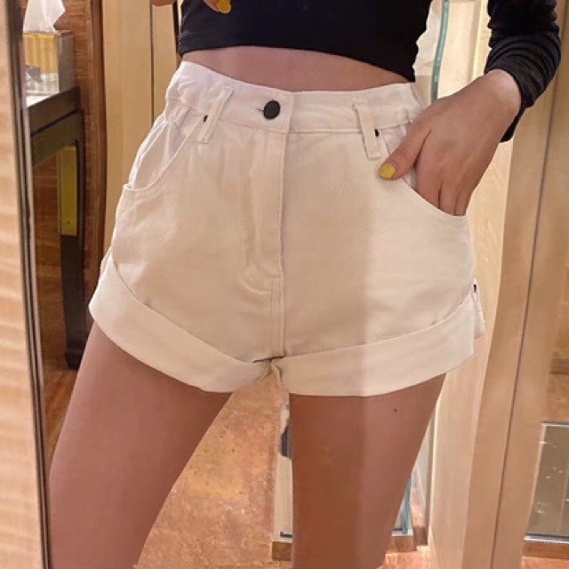 (Hàng Quảng Châu) Quần short jeans cạp cao chun cá tính (TB) | BigBuy360 - bigbuy360.vn