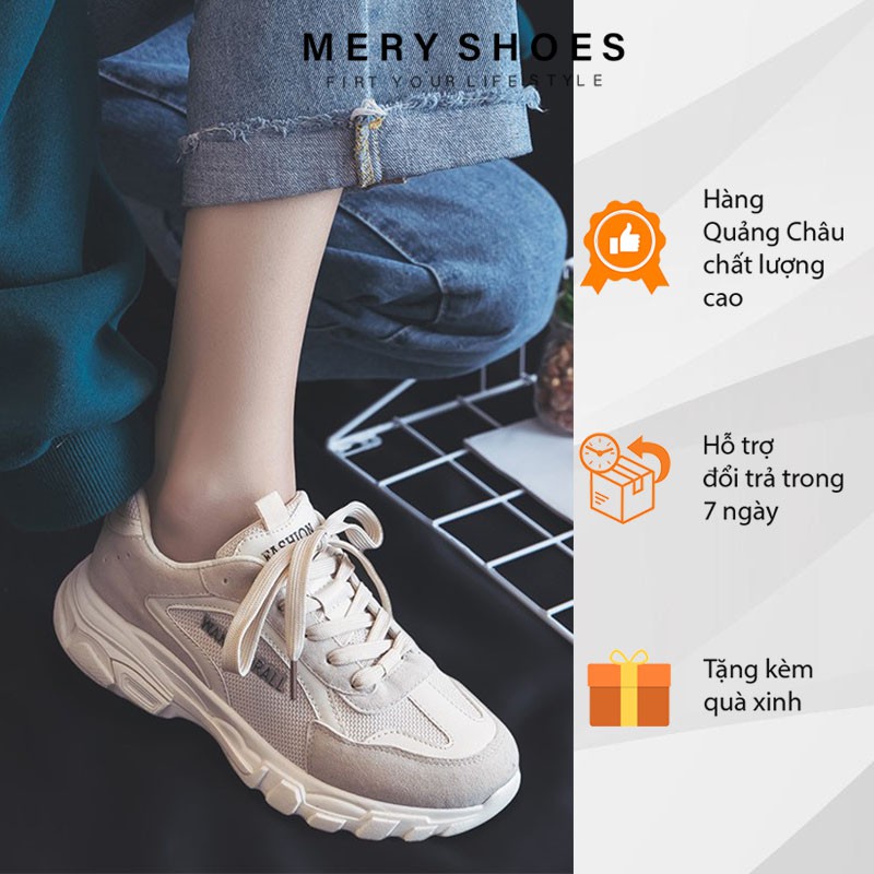 Giày Sneaker Nữ, Giày Thể Thao Mery Shoes Cá Tính Chạy Bộ Vải Lưới Thoáng Khí - MBS132