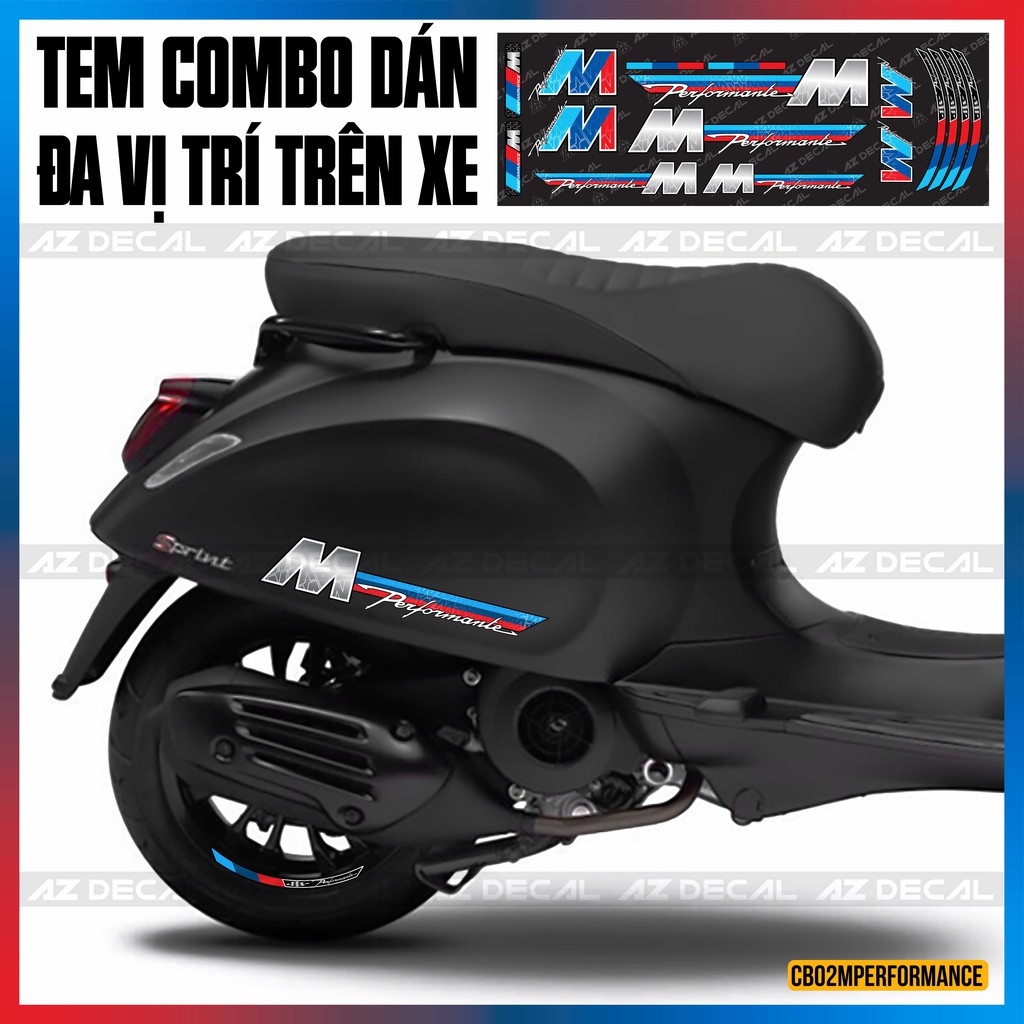 Tem Dán Xe Mperformance Dán Đa Vị Trí Cho Xe | CB02MPERFORMANCE | Tem PVC 5 Lớp Dán Mọi Dòng Xe
