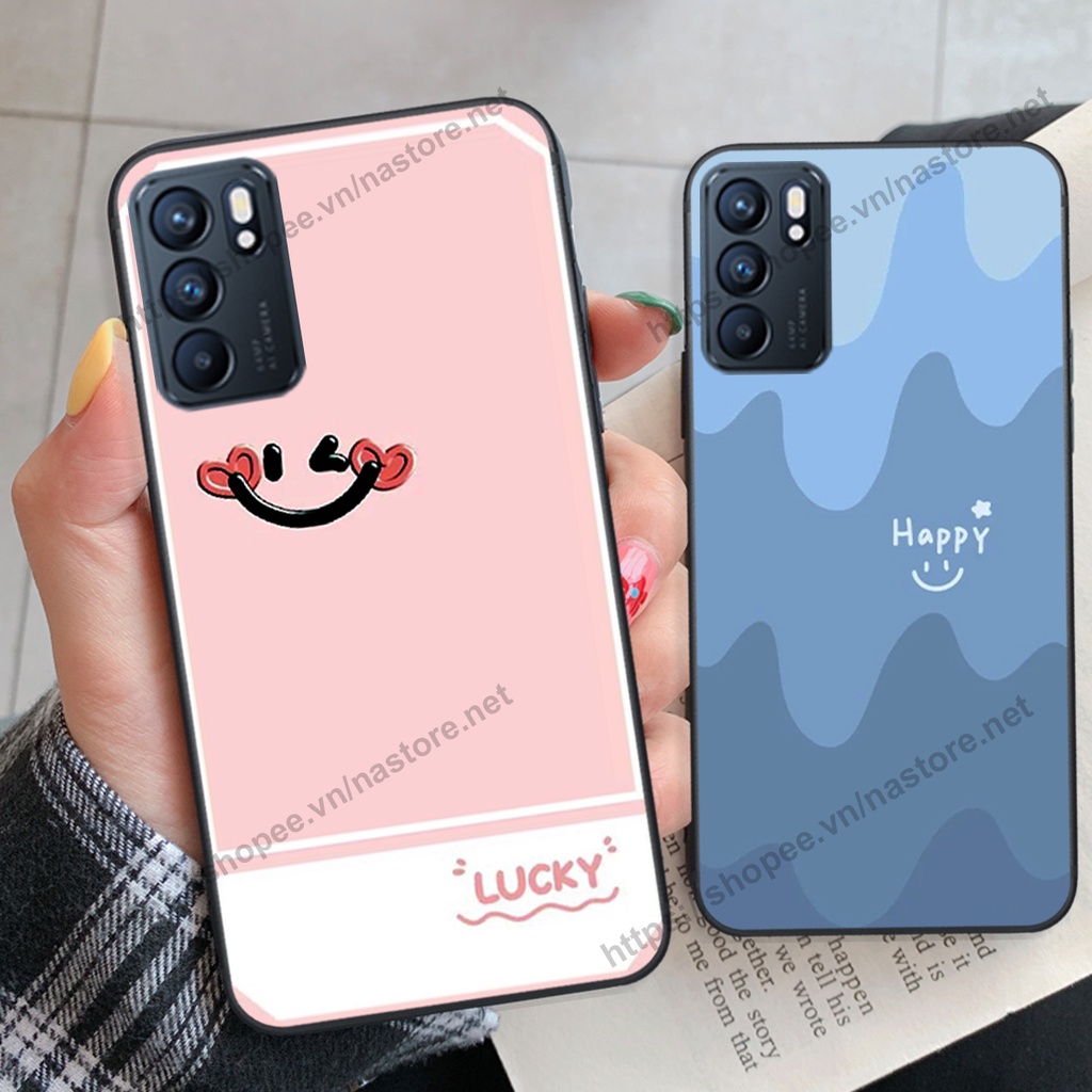 Ốp lưng Oppo Reno6 / Reno6 Z 5G / Reno 6 mặt cười, họa tiết caro đơn giản đẹp cute