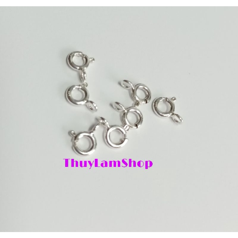 Móc khóa tròn bạc 925 làm vòng tay vòng cổ vĩnh viễn bảo hành
