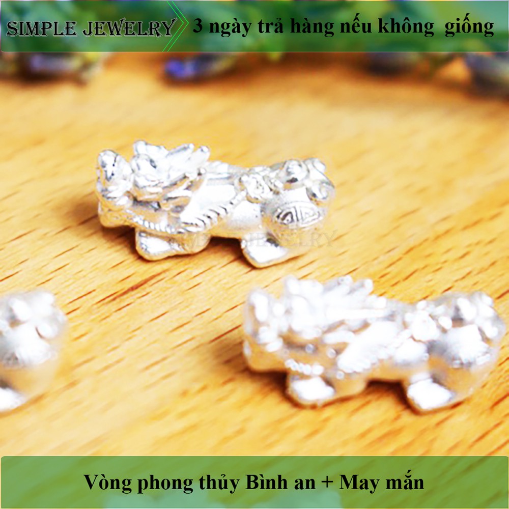 Tỳ hưu bạc vàng mix vòng tay phong thủy size từ 6-12mm