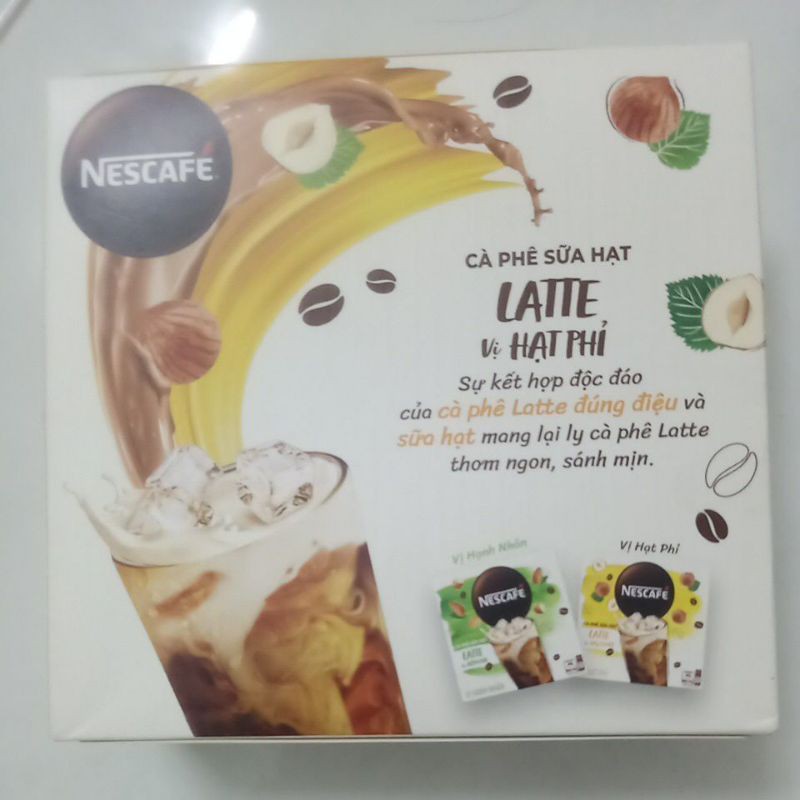 Cà phê hòa tan NESCAFÉ Latte Sữa Hạt Vị Hạt Phỉ (Hộp 10 gói x 24g)Cà phê hòa tan NESCAFÉ Latte Sữa Hạt Phỉ