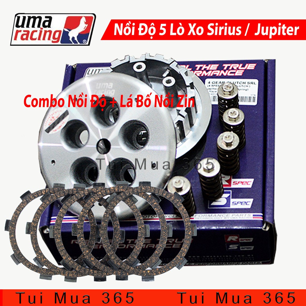 Nồi Độ 5 Lò Xo Uma Racing Dùng Cho Sirius, Jupiter, Taurus Kèm Bộ Lá Bố Nồi Exedy