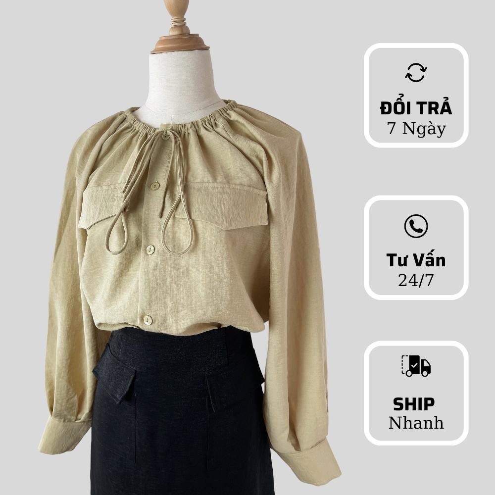 Áo Cổ Dây Tay Phồng Dài - Be [A005 - Senbe Clothing]