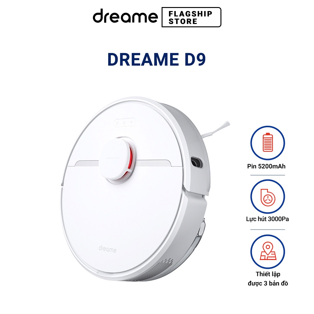 Robot Hút Bụi Lau Nhà Dreame D9 - Lực Hút 3000 PA - Bản Quốc Tế - BH 12 Tháng