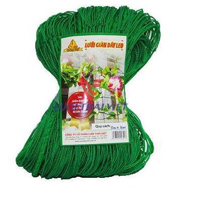 Lưới giàn dây leo bầu bí cỡ lớn 3m x 4m / 4m x 4m_ Lưới Thái Việt (xanh lá cây)