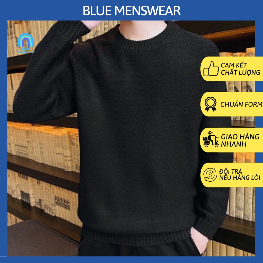 Áo Len Nam Cổ Tròn Hạt Gạo Nhỏ Mẫu Mới Hot Trend 2021 Thời Trang BLUE MENSWEAR AL23