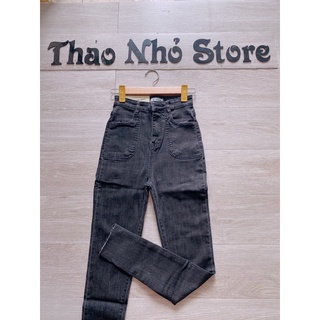 quần jean lưng siêu cao túi kiểu