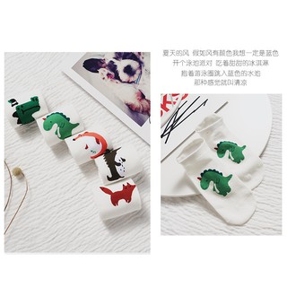 Tất trắng icon khủng long chibi - cổ ngắn