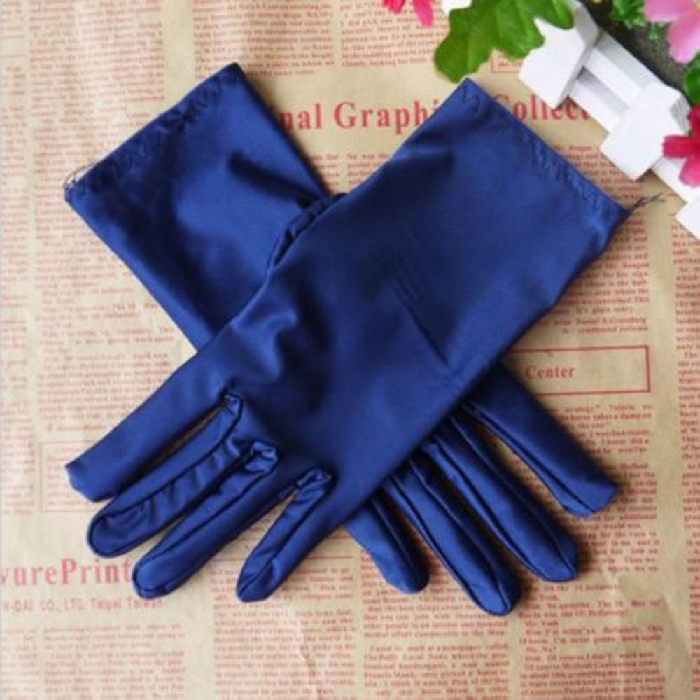 Găng tay vải satin bóng thời trang cho nữ tùy chọn màu sắc