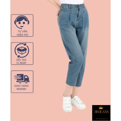 Quần jean ống rộng cuốn lai