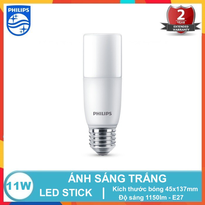 BÓNG ĐÈN LED DLStick 11W PHILIPS ( CHỐNG CÔN TRÙNG XÂM NHẬP – THAY THẾ BÓNG COMPACT TRONG CÁC BỘ ĐÈN ÂM TRẦN NHỎ )